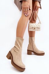 Heel boots Step in style, beige M1101635 цена и информация | Женские сапоги | pigu.lt