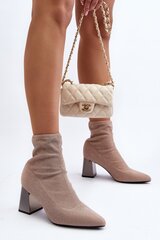 Heel boots Step in style, beige M1110638 цена и информация | Женские сапоги | pigu.lt