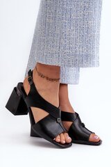 Heel sandals Step in style, black M1136465 цена и информация | Женские босоножки | pigu.lt