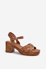 Heel sandals Step in style, brown M1136555 цена и информация | Женские босоножки | pigu.lt