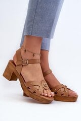 Heel sandals Step in style, brown M1136555 цена и информация | Женские босоножки | pigu.lt