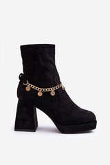 Heel boots Step in style, black M1104181 цена и информация | Женские сапоги | pigu.lt