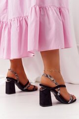 Heel sandals Step in style, black M1071633 цена и информация | Женские босоножки | pigu.lt