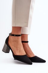 Block heel pumps Step in style, black M1133621 цена и информация | Женские туфли | pigu.lt