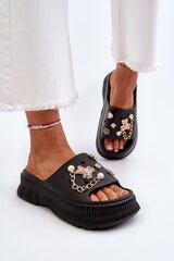 Flip-flops Step in style, black M1128014 цена и информация | Женские тапочки | pigu.lt