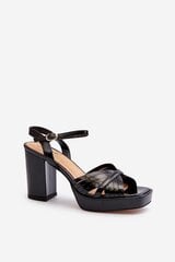 Heel sandals Step in style, black M1132383 цена и информация | Женские босоножки | pigu.lt