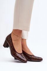 Block heel pumps Step in style, brown M1118820 цена и информация | Женские туфли | pigu.lt