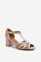 Heel sandals Step in style, beige M1143468 цена и информация | Женские босоножки | pigu.lt