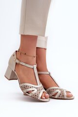 Heel sandals Step in style, beige M1143468 цена и информация | Женские босоножки | pigu.lt