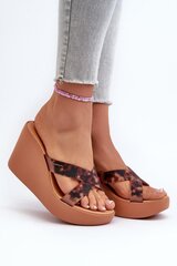 Flip-flops Step in style, brown M1143556 цена и информация | Женские тапочки | pigu.lt