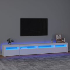 Televizoriaus spintelė su led apšvietimu, balta, 270 x 35 x 40 cm kaina ir informacija | TV staliukai | pigu.lt