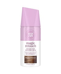 Ataugusių plaukų šaknų purškiklis Nishlady Magic Retouch Spray, Medium Brown, 100 ml цена и информация | Краска для волос | pigu.lt