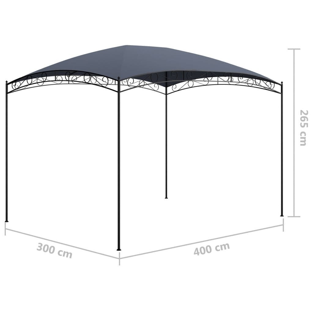 Pavėsinė, 3x4x2,65 m, pilka kaina ir informacija | Pavėsinės | pigu.lt