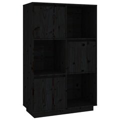 Komoda, juodos spalvos, 74x35x117cm, pušies medienos masyvas цена и информация | Шкафчики в гостиную | pigu.lt
