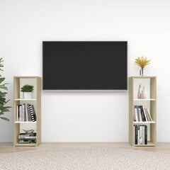 TV spintelės, 2 vnt, 107x35x37 cm, baltos цена и информация | Тумбы под телевизор | pigu.lt