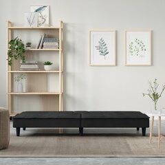 Sofa-lova su puodelių laikikliais vidaXL, juoda цена и информация | Диваны | pigu.lt