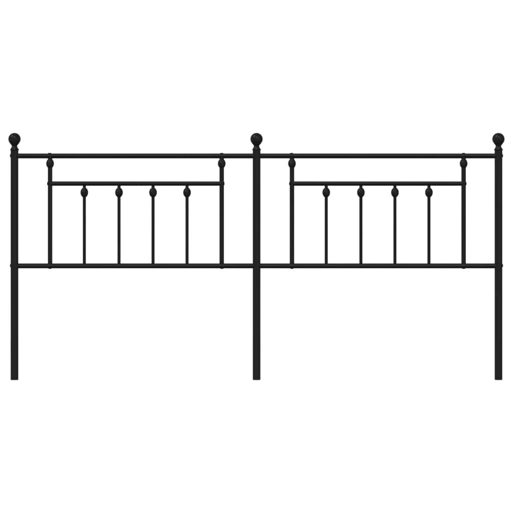 Metalinis galvūgalis vidaXL, 200 cm, juodas kaina ir informacija | Lovos | pigu.lt