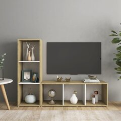 TV spintelės, 2 vnt, 107x35x37 cm, baltos цена и информация | Тумбы под телевизор | pigu.lt