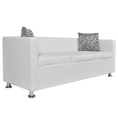 Trivietė sofa, baltos spalvos цена и информация | Диваны | pigu.lt