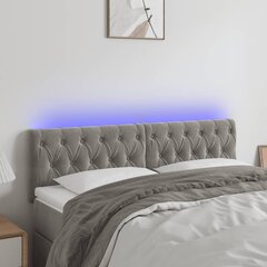 Galvūgalis su led, šviesiai pilkas, 160x7x78/88cm цена и информация | Кровати | pigu.lt