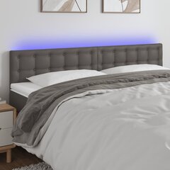 Galvūgalis su led, pilkas, 180x5x78/88cm kaina ir informacija | Lovos | pigu.lt