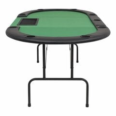 Pokerio stalas, sulankstomas, 9 žaidėjams, 3d., oval., žalias kaina ir informacija | Azartiniai žaidimai, pokeris | pigu.lt