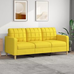 Trivietė sofa vidaXL, 180cm, geltona цена и информация | Диваны | pigu.lt