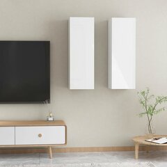 Televizoriaus spintelės, 2 vnt, 30,5x30x90 cm, baltos цена и информация | Тумбы под телевизор | pigu.lt