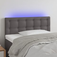 Galvūgalis su led, pilkas, 90x5x78/88cm kaina ir informacija | Lovos | pigu.lt