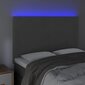 Galvūgalis su LED vidaXL, Aksomas, 144x5x118/128cm, tamsiai pilka kaina ir informacija | Lovos | pigu.lt