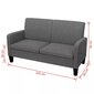 Dvivietė sofa, 135x65x76, tamsiai pilka kaina ir informacija | Sofos | pigu.lt