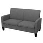 Dvivietė sofa, 135x65x76, tamsiai pilka kaina ir informacija | Sofos | pigu.lt