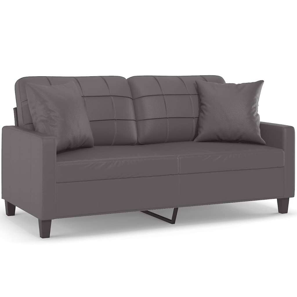 Dvivietė sofa vidaXL, pilka kaina ir informacija | Sofos | pigu.lt