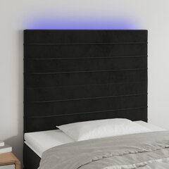 Galvūgalis su led, juodas, 100x5x118/128cm kaina ir informacija | Lovos | pigu.lt