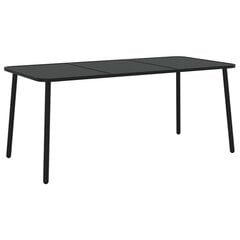 vidaXL Sodo stalas, antracito spalvos, 165x80x71cm, plienas kaina ir informacija | Lauko stalai, staliukai | pigu.lt
