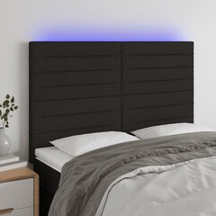 Galvūgalis su led, juodas, 144x5x118/128cm цена и информация | Кровати | pigu.lt