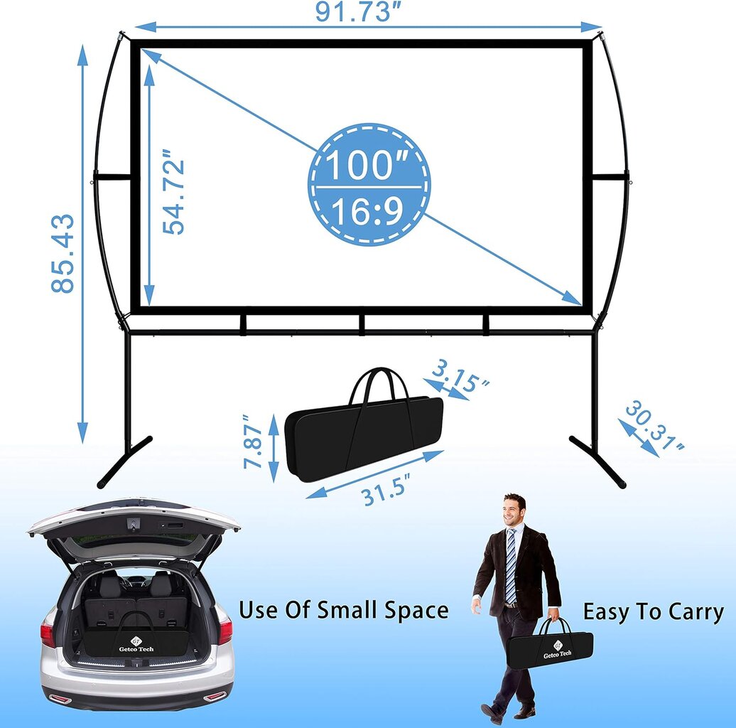 GT Getco Tech цена и информация | Projektorių ekranai | pigu.lt