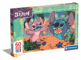 Dėlionė maxi SuperKolor Disney Stitch Clementoni, 60 d. kaina ir informacija | Dėlionės (puzzle) | pigu.lt