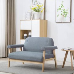 Dvivietė sofa, audinys, šviesiai pilkos spalvos цена и информация | Диваны | pigu.lt