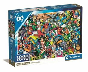 Dėlionė Clementoni Compact Justice League 39863, 1000 dalių kaina ir informacija | Dėlionės (puzzle) | pigu.lt