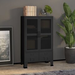 vidaXL Spintelė daiktams, juoda, 70x40x115cm, metalas kaina ir informacija | Svetainės spintelės | pigu.lt