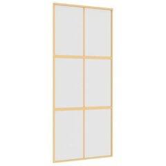 Stumdomos durys auksinės 90x205cm stiklas ir aliuminis 155158 цена и информация | Межкомнатные двери | pigu.lt