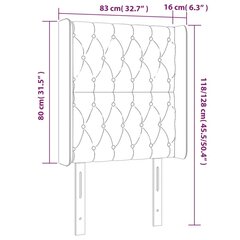 Galvūgalis su led, juodas, 83x16x118/128cm kaina ir informacija | Lovos | pigu.lt