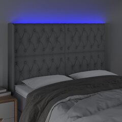 Galvūgalis su led, šviesiai pilkas, 163x16x118/128cm kaina ir informacija | Lovos | pigu.lt