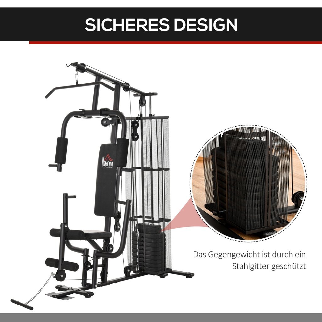 Daugiafunkcinis treniruoklis Homcom Gym Multigym kaina ir informacija | Daugiafunkciniai treniruokliai | pigu.lt