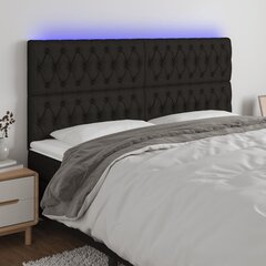 Galvūgalis su led, juodas, 180x7x118/128cm цена и информация | Кровати | pigu.lt