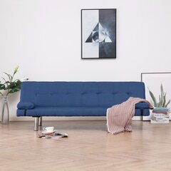 Sofa-lova su dviem pagalvėm, mėlyna цена и информация | Диваны | pigu.lt