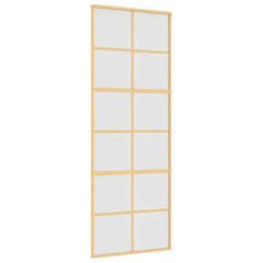 Stumdomos durys auksinės 76x205cm stiklas ir aliuminis 155169 kaina ir informacija | Vidaus durys | pigu.lt