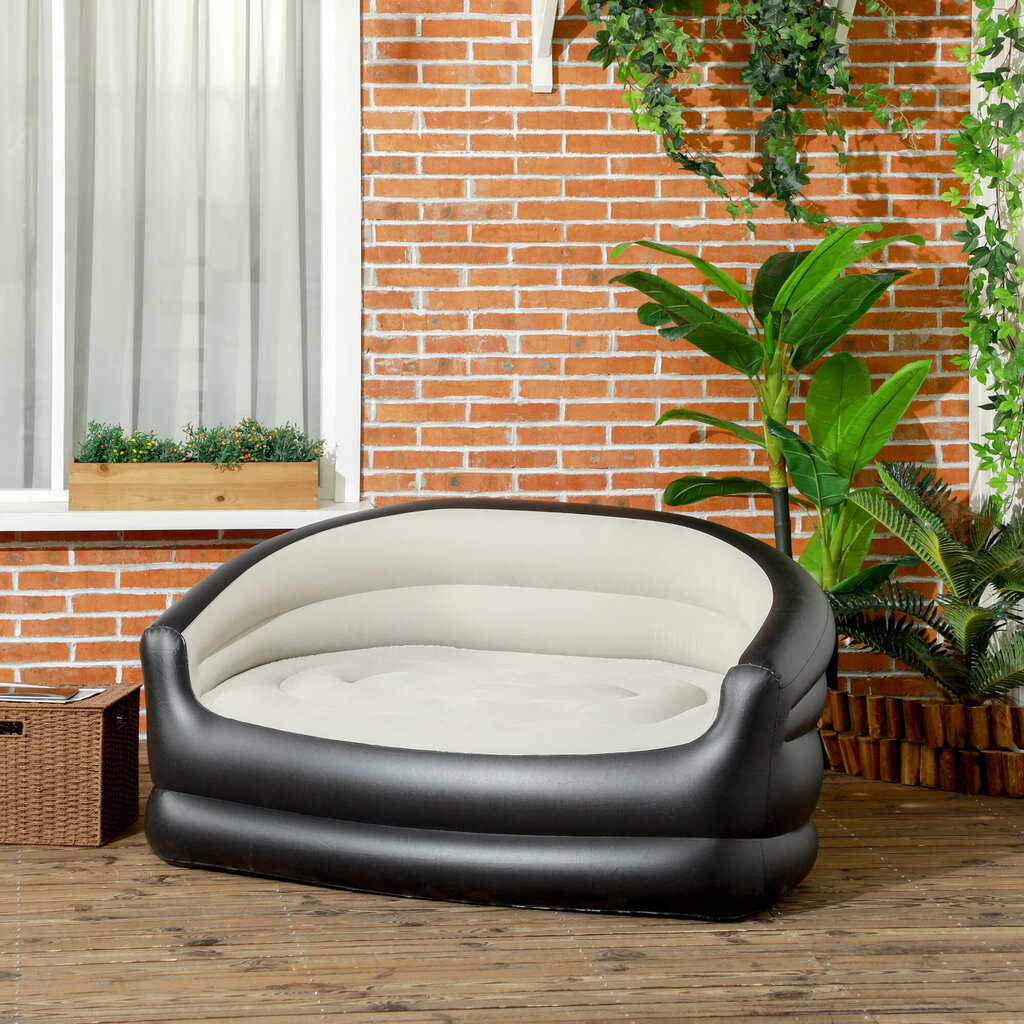 Pripučiama sofa Outsunny, 138x87x71 cm, pilka kaina ir informacija | Pripučiami čiužiniai ir baldai | pigu.lt