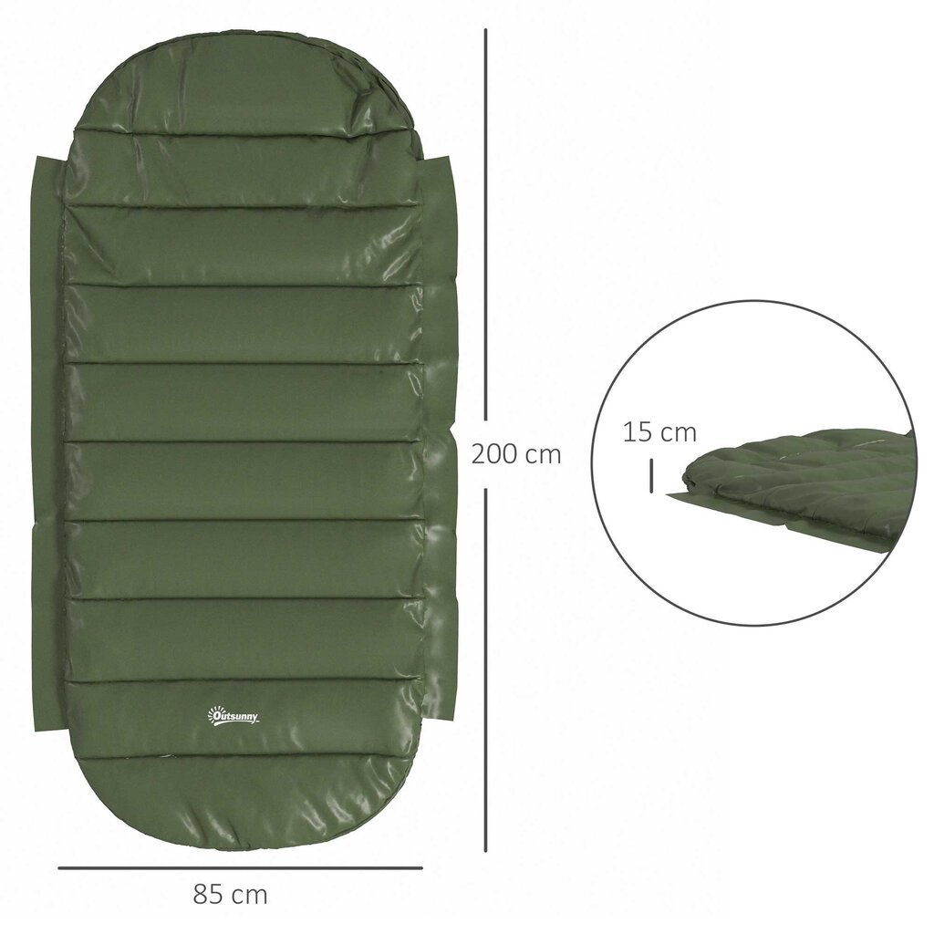 Miegmaišis Outsunny, 200x85x15 cm, žalias kaina ir informacija | Miegmaišiai | pigu.lt